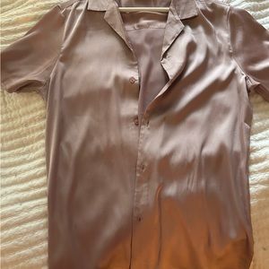 Satin lavender button up